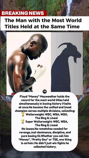 Floyd “Money” Mayweather holds the record for the most world titles #floydmayweather #boxing #Viral