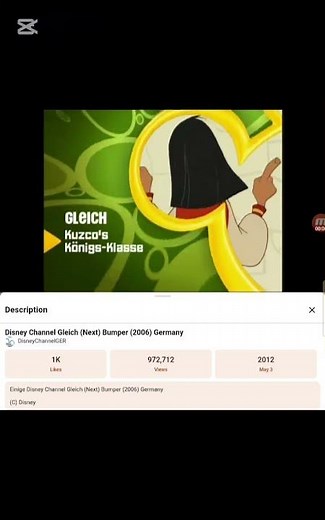 Disney Channel Germany Kuzco's Königs-Klasse (The Emperor's New School) Is Next (2006) Bumper