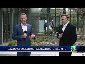 Gov. Newsom and Elon Musk meet at new Tesla headquarters in California