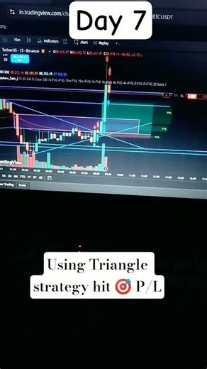 Day 7 || Triangle strategy 📈#crypto #bitcoin #messi #ronaldo #trading #day7