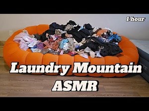 1 Hour+ Laundry Mountain ASMR 🧺 | Folding Clothes on Bubble Couch | Sleep Sounds | No Talking