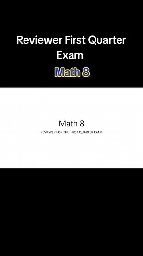 Math 8 First Quarter Exam Reviewer