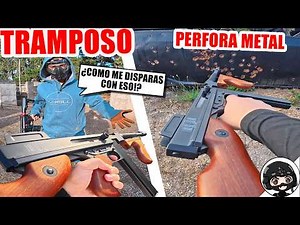 TRAMPOSO no soporta THOMPSON PERFORA METAL 😂 ▬ Yio Airsoft Gameplay