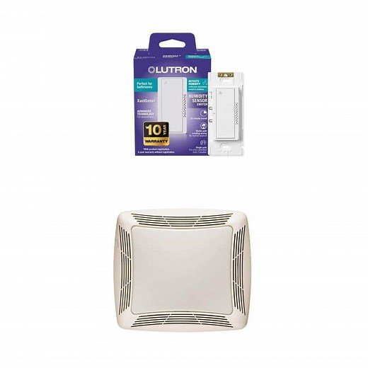 XactSense Humidity Sensor Switch (MS-HS3-WH), 3 Amp and 80 CFM Ceiling Bathroom Exhaust Fan with Light Combo - The Home Depot