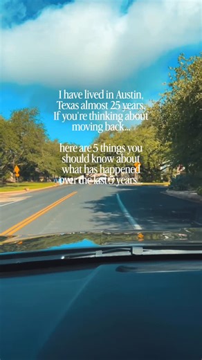 Kelly Duderstadt | Austin & Georgetown, TX Realtor on Instagram: "I’ve lived in Austin for almost 25 years. Long enough to remember when you could cruise down South Lamar without hitting every light… when downtown felt sleepy… and no one was talking about a “tech boom.” So if you’re thinking about moving back, here are 5 things you should know about what’s changed in just the last five years — from someone who’s watched this city grow, stretch, stumble, and shine: Austin isn’t a secret anymore. 