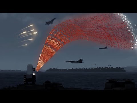 4,500 RPM C-RAM System vs 4x Fighter Jets - Phalanx CIWS - Military Simulation - ArmA 3 Gameplay