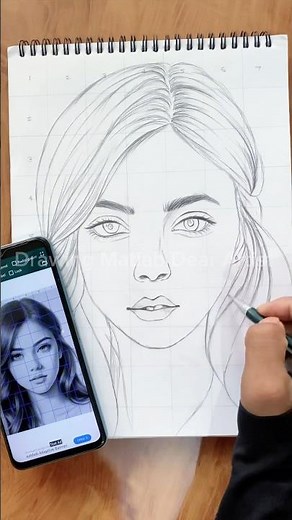 How To Draw Face Outline | Outline Tutorial For Beginners | Grid Drawing #outline #grid #drawing