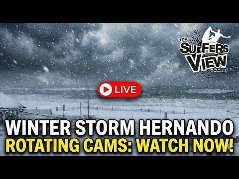🔴 LIVE BEACH CAMS: Blizzard hitting the East Coast | Multi-Cam Storm Surf