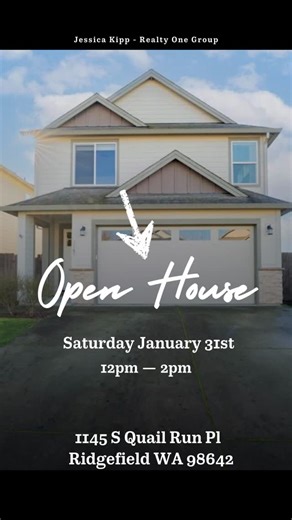 Jessica Kipp I Vancouver I Realtor on Instagram: "🏡 OPEN HOUSE 🏡 📍 1145 S Quail Run Pl, Ridgefield, WA 98642 Come tour this beautiful Ridgefield home and see why this neighborhood is so loved! From inviting living spaces to a peaceful setting, this one is worth seeing in person. 🗓 Saturday 1/31 ⏰ 12–2 PM Stop by, take a look, and imagine yourself at home here. Questions? Message me anytime! Listing courtesy of @dawn.jensen.beaudoin @rogprestige #OpenHouse #RidgefieldWA #ClarkCountyHomes #PNW
