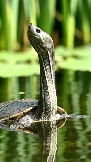 Tortue au long cou : elle flotte ?