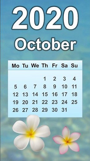 October 2020 Calendar