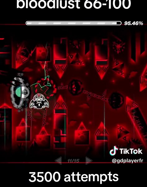 Geometry Dash Bloodlust Reaction | 3500 Attempts