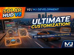 [FREE]☀️ SOLAR HUD SHOWCASE | The Most Customizable HUD for FiveM [QB/ESX/QBox] | MJ DEVELOPMENT