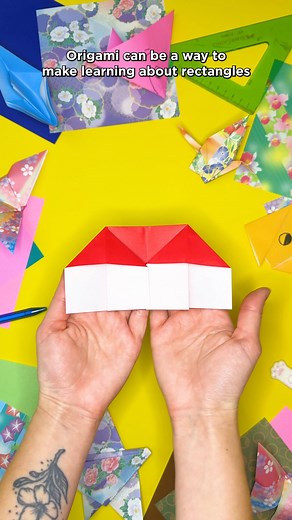 10K views · 55 reactions | Did you know origami is a great way to teach your students about geometry? Try this easy origami house activity in your next class.  If you’d like a PDF with folding instructions and pictures, you can download it here: https://edut.to/4o4JUmE | Edutopia | Facebook