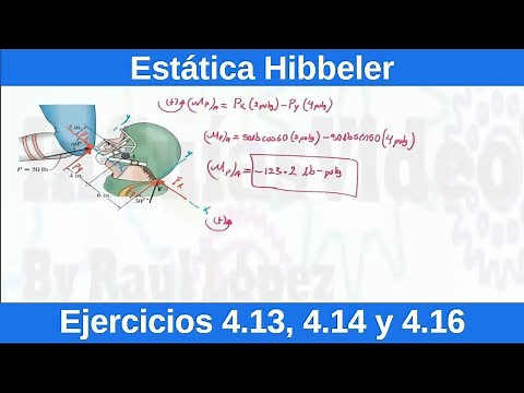Estática Hibbeler 12 Edición. Ejercicios Resueltos (4.13, 4.14 y 4.16) [Física][Ingeniería]