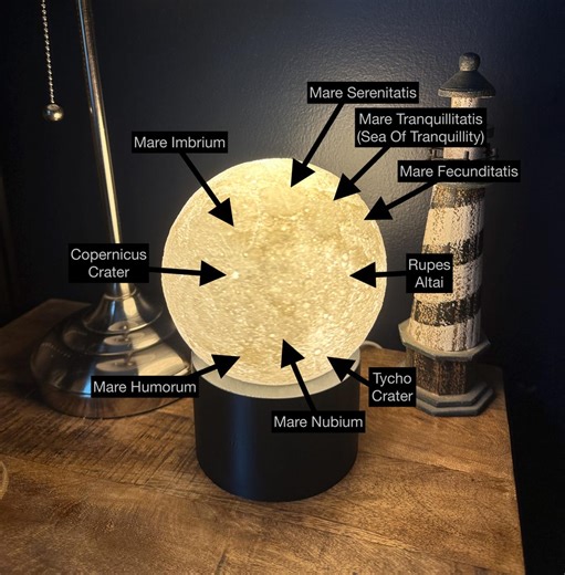 Moon Lamp | Scale Model Lunar Decor - Etsy
