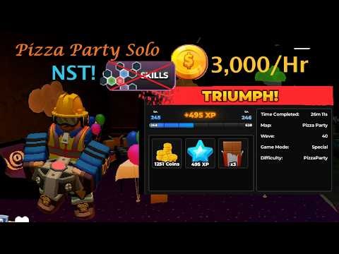 TDS Pizza Party Solo Strat - 3000 Coins/Hr | Full doc + strategy | Roblox TDS