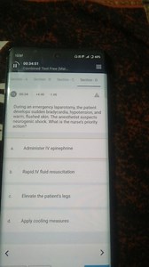 During an emergency laparotomy, the patient develops sudden bra... | Filo