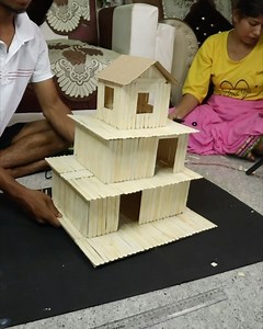 Cute DIY house from ice cream sticks #house #fun #icecreamsticks #craft | Deep's CRAFT