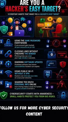 Cyber Security Tips Everyone Must Know 😨 #CyberSecurity #OnlineSafety #TechForest