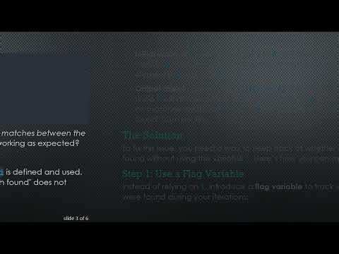 Troubleshooting Python Code: Why Your Loop Isn't Printing "No Match Found"
