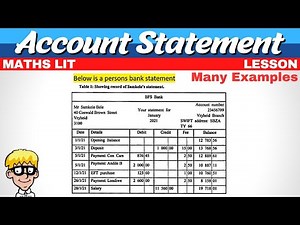 Account Statement Maths literacy
