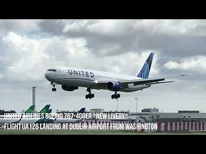 UNITED AIRLINES Boeing 767-400ER *NEW LIVERY* landing at Dublin Airport in IRELAND
