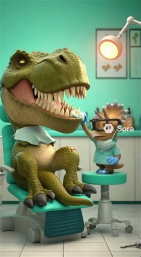 T-Rex Gets a Tooth Cleaning and It's Hilarious!