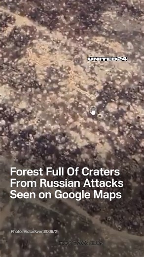 Google Maps recently updated its satellite imagery of Ukraine. Near the frontline city of Lyman in the Donetsk region, a forest devastated by Russian attacks is clearly visible. | United24 Media