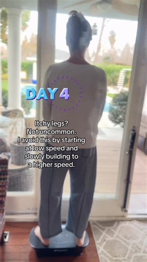Amy White | Weight Loss Nutritionist on Instagram: "Here’s why your legs itch from your vibration plate and how to stop the leg itch. The vibration mechanically stimulates your skin nerves and increases blood flow, causing itch in most people. This is a normal response that occurs in 80% of healthy individuals using vibration plates.[1] How to reduce the itching: Gradual warm-up approach: Start with shorter sessions (2-3 minutes) at lower frequencies and gradually build up over several weeks. Pr