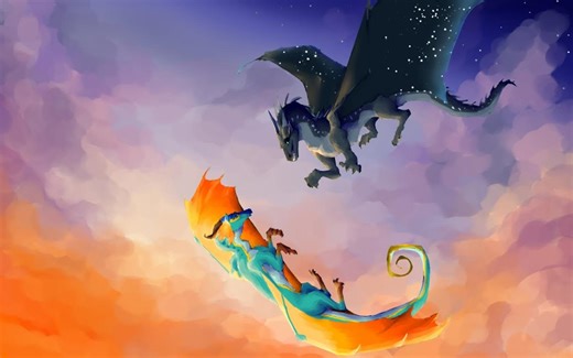 【火翼飞龙】Glory and Deathbringer chill in the sky