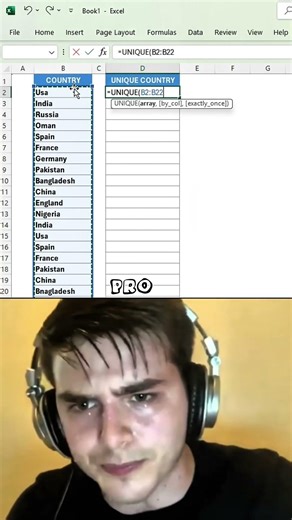 ❗ How to use the Unique function in excel 👍 #excel #software