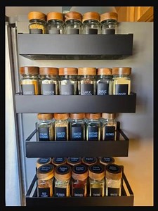 Magnetic Racks | Kitchen Spice Rack | 4 Pack | Black Spice Shelving - Etsy