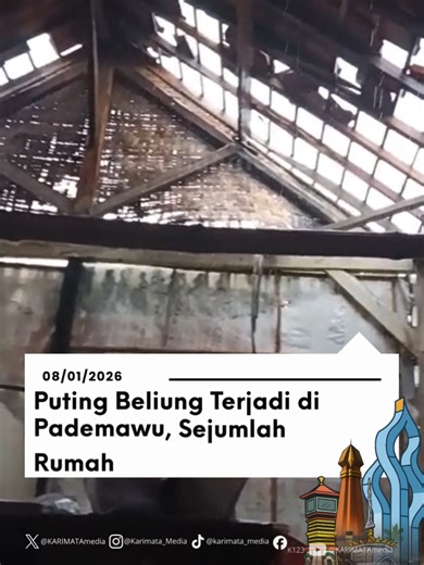 #KARIMATAMEDIA 19.38 Bu Felina menginformasikan telah terjadi badai angin puting beliung di Dusun Soloh Dajah, Desa Murtajih Kecamatan Pademawu, Kabupaten Pamekasan, pada Kamis (08/01/2026) sekitar pukul 17.29 WIB. Dampak sementara yang dilaporkan, sejumlah rumah warga mengalami kerusakan, serta beberapa pohon tumbang akibat terjangan angin kencang. Sementara, Gatekeeper Karimata Media meneruskan informasi tersebut kepada Akhmad Dhofir Rosidi, Plt. Kalaksa BPBD Pamekasan untuk dilakukan evakuasi