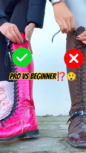 Pro vs Beginner: Who Can Tie Boots Faster⁉️#shorts