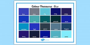 Colour Thesaurus Word Mat Blue