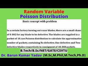 Poisson distribution | Random variable | concept and problem | part 5 | #barunmaths