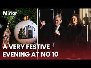 Prime Minister switches on Downing Street's Christmas lights