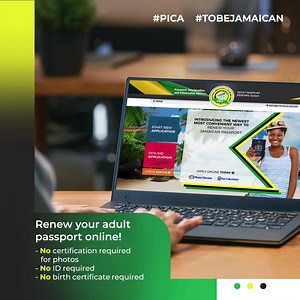 Renew your adult passport with ease by using our online portal! Visit https://passport.pica-online.com/PICA_ONLINE/ to apply now if you are eligible. #PICA #ToBeJamaican | Passport, Immigration & Citizenship Agency, Jamaica