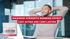 Treatonic 5% Lidocaine Numbing Cream: Lidocaine Cream Maximum Strength for Pain Relief, Itching, Burning, Soreness, Hemorrhoid - Fast Acting & Long Lasting Numbing Cream- 2.1 oz (2-Pack)