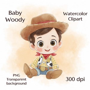 Baby Woody Watercolor Clipart – Cowboy Nursery Art (PNG Digital Download) - Etsy