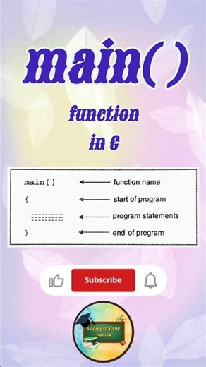 main() in C Programming | main function in C | Coding Draft by Kanika