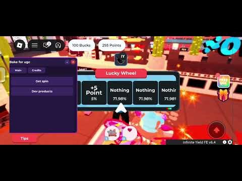 Bake for ugc script [limited ugc] [infinite spin & Dev products] 