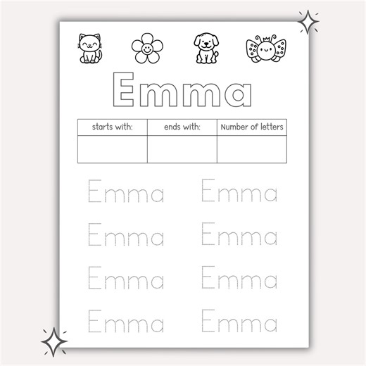 Name Tracing for Pre K Preschool Kindergarten Printable Custom Worksheet | Downloadable PDF - Etsy Canada
