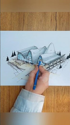 Architecture Form Design🩵🤎 Isometric Drawing #architecturedrawing #sketch #perspectivedrawing