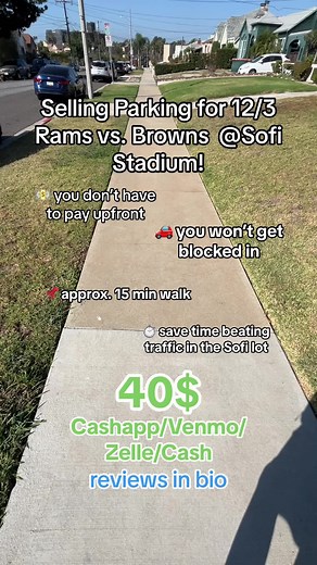 SOFi Stadium Parking - Rams vs Browns 12/3 #fyp #inglewood #sofistadium #rams #browns #parking #football #december3 #ramsvsbrowns #cheap #losangeles #california