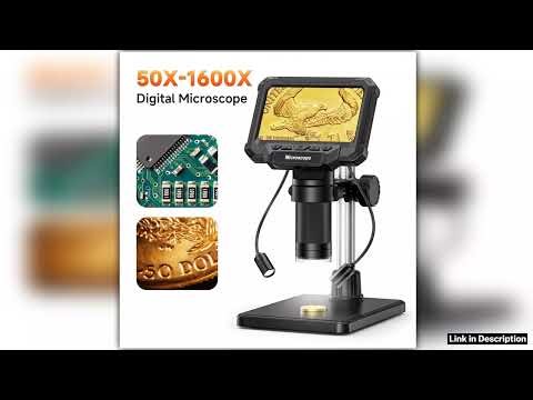 43inch Coin Microscope with Lights 1920P HD Videol Microscope for PCB Repair Coins Plants Coin Coll
