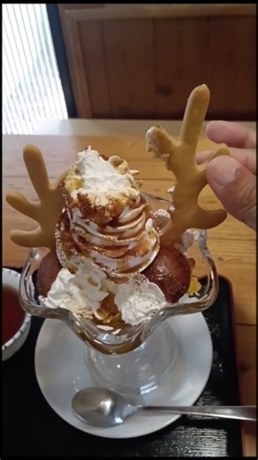 【デザート】岡崎城公園内（愛知県）老舗いちかわ 『徳川家康公と徳川四天王パフェ♡』#パフェ #デザート #徳川家康 #岡崎城 #老舗 #プリン
