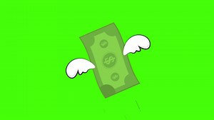 Download Flying dollar note, flying money animation finance on green screen background for free