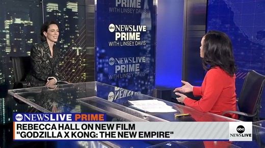 Actress Rebecca Hall joins Linsey Davis to talk about her new film "Godzilla x Kong: The New Empire." | ABC News Live